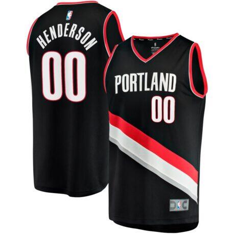 Scoot Henderson Portland Trail Blazers Fashion7 Fast Break Replica Jersey - Black - Front View