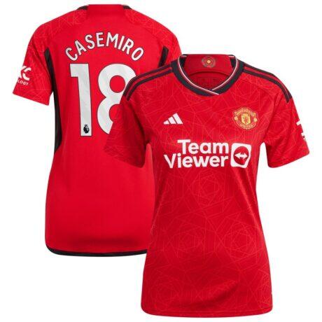 Casemiro Manchester United adidas Women's 2023/24 Home Replica Player Jersey - Red - Front View