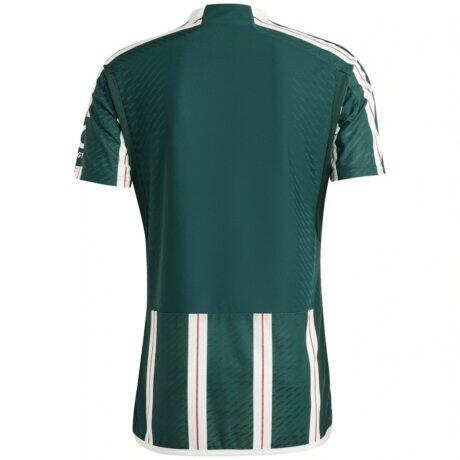 Manchester United adidas 2023/24 Away Authentic Jersey - Green - Front View