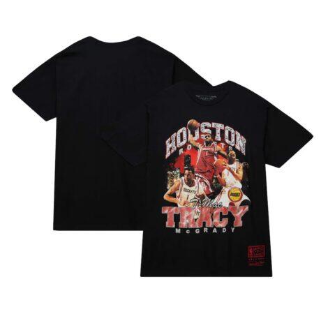 Tracy McGrady Houston Rockets Mitchell & Ness Hardwood Classics Bling Concert Player T-Shirt - Black - Front View