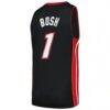 Chris Bosh Miami Heat Mitchell & Ness 2012/13 Hardwood Classics Swingman Jersey - Black - Detail View