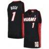 Chris Bosh Miami Heat Mitchell & Ness 2012/13 Hardwood Classics Swingman Jersey - Black - Front View
