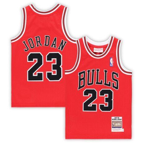 Michael Jordan Chicago Bulls Mitchell & Ness Preschool 1997/98 Hardwood Classics Authentic Jersey - Red - Front View