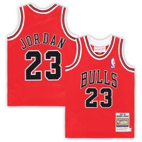 Michael Jordan Chicago Bulls Mitchell & Ness Infant 1985/86 Hardwood Classics Authentic Jersey - Red - Front View