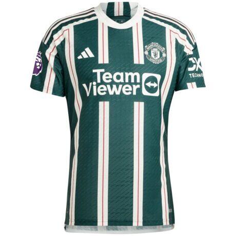 Manchester United adidas 2023/24 Away Authentic Custom Jersey - Green - Side View