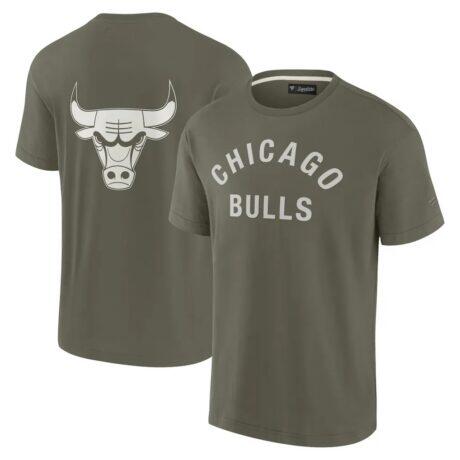 Chicago Bulls Fanatics Unisex Elements Super Soft Short Sleeve T-Shirt - Olive - Front View