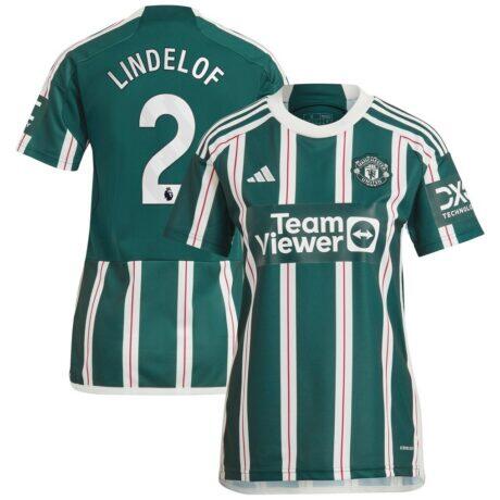 Victor Lindelof Manchester United adidas Women's 2023/24 Away Replica Player Jersey - Green - Front View