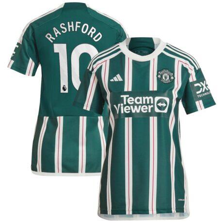 Marcus Rashford Manchester United adidas Women's 2023/24 Away Replica Player Jersey - Green - Front View