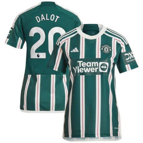Diogo Dalot Manchester United adidas Women's 2023/24 Away Replica Player Jersey - Green - Front View