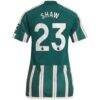 Luke Shaw Manchester United adidas Women's 2023/24 Away Replica Player Jersey - Green - Detail View