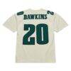 Brian Dawkins Philadelphia Eagles Mitchell & Ness Chainstitch Legacy Jersey - Cream - Detail View