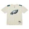 Brian Dawkins Philadelphia Eagles Mitchell & Ness Chainstitch Legacy Jersey - Cream - Side View