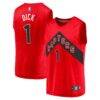 Gradey Dick Toronto Raptors Fashion7 Fast Break Player Jersey - Red - Front View
