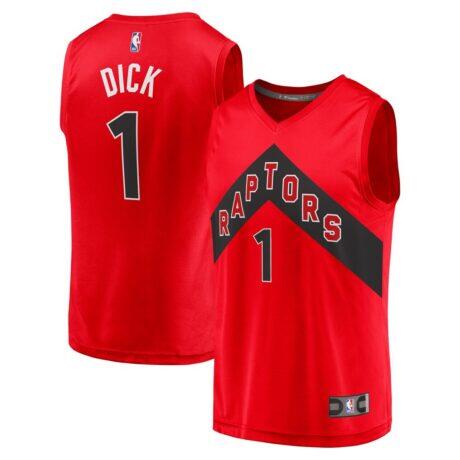 Gradey Dick Toronto Raptors Fashion7 Fast Break Player Jersey - Red - Front View