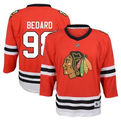 Connor Bedard Chicago Blackhawks Youth Home Replica Player Jersey - Red - Front View