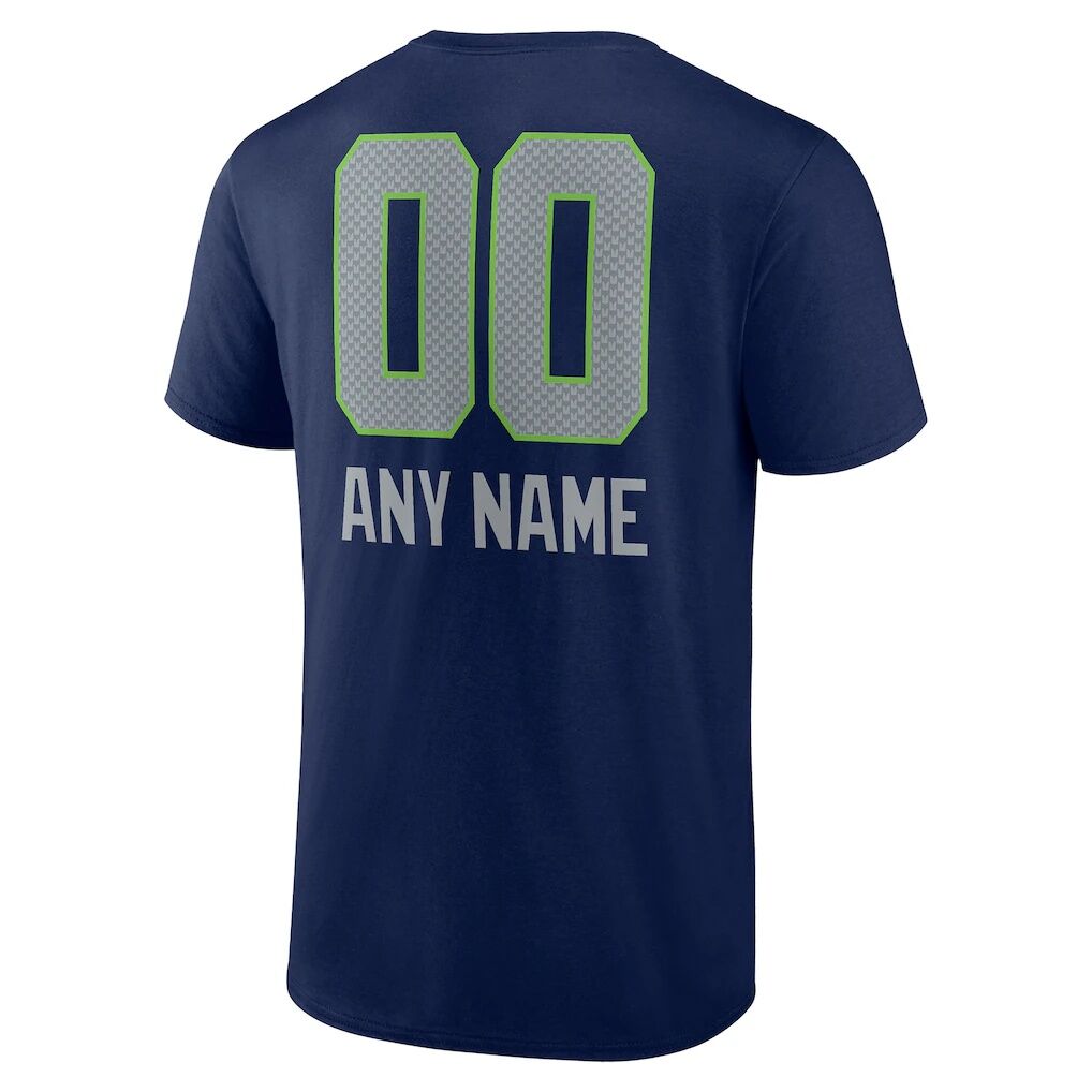 Seattle Seahawks Personalized Name & Number Team Wordmark T-Shirt – College Navy