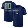 Seattle Seahawks Personalized Name & Number Team Wordmark T-Shirt - - Front View
