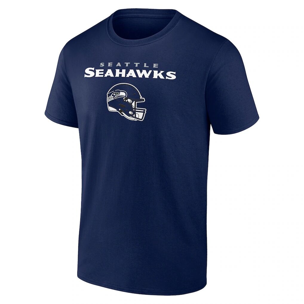 Seattle Seahawks Personalized Name & Number Team Wordmark T-Shirt – College Navy