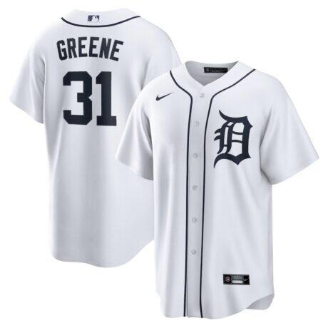 Riley Greene Detroit Tigers Nike Replica Player Jersey - White - Front View