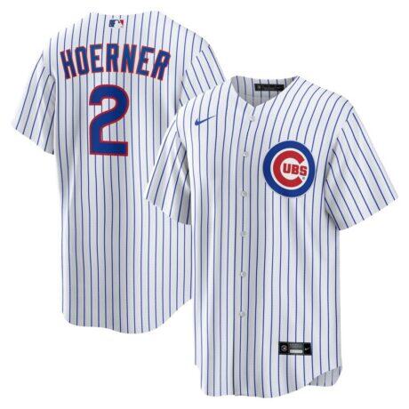 Nico Hoerner Chicago Cubs Nike Replica Player Jersey - White - Front View