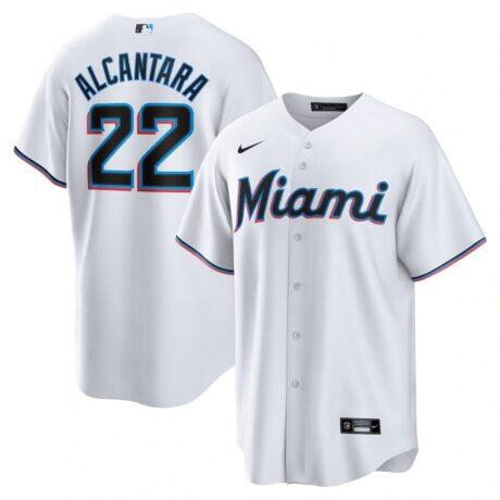 Sandy Alcantara Miami Marlins Nike Replica Player Jersey - White - Front View