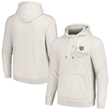 Las Vegas Raiders Tommy Bahama Home Game Pullover Hoodie - White - Front View