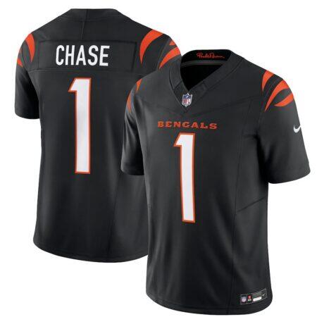 Ja'Marr Chase Cincinnati Bengals Nike Vapor F.U.S.E. Limited Jersey - Black - Front View