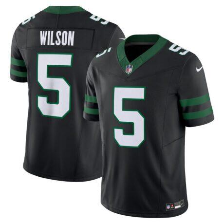 Garrett Wilson New York Jets Nike Alternate Vapor F.U.S.E. Limited Jersey - Black - Front View