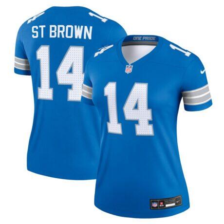 Amon-Ra St. Brown Detroit Lions Nike Women's Legend Player Performance Top - Blue - Front View
