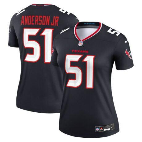 Will Anderson Jr. Houston Texans Nike Women's Legend Player Performance Top - Navy - Front View