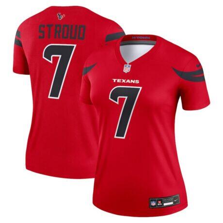 C.J. Stroud Houston Texans Nike Women's Alternate Legend Player Performance Top - Red - Front View