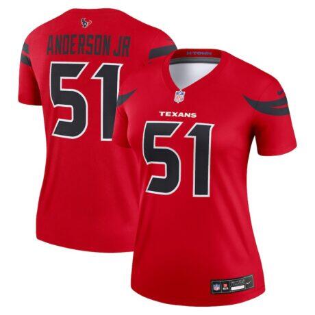 Will Anderson Jr. Houston Texans Nike Women's Alternate Legend Player Performance Top - Red - Front View