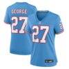 Eddie George Tennessee Titans Nike Women's Oilers Throwback Retired Player Game Jersey - Light Blue - Front View