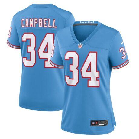Earl Campbell Tennessee Titans Nike Women's Oilers Throwback Retired Player Game Jersey - - Front View