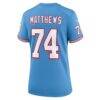 Bruce Matthews Tennessee Titans Nike Women's Oilers Throwback Retired Player Game Jersey - Light Blue - Detail View