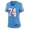 Bruce Matthews Tennessee Titans Nike Women's Oilers Throwback Retired Player Game Jersey - Light Blue - Side View