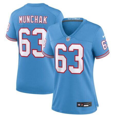 Mike Munchak Tennessee Titans Nike Women's Oilers Throwback Retired Player Game Jersey - - Front View