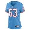 Mike Munchak Tennessee Titans Nike Women's Oilers Throwback Retired Player Game Jersey - - Side View