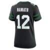 Joe Namath New York Jets Nike Women's Retired Player Alternate Game Jersey - Black - Detail View