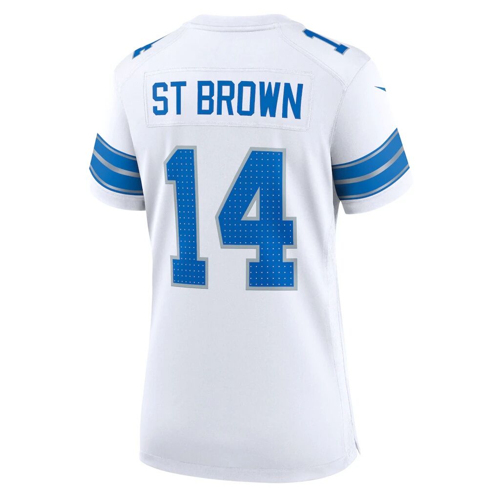 Amon-Ra St. Brown Detroit Lions Nike Women's White Game Jersey