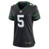 Garrett Wilson New York Jets Nike Women's Alternate Game Jersey - Black - Side View