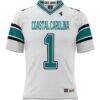 #1 Coastal Carolina Chanticleers GameDay Greats Youth Football Jersey - White - Side View
