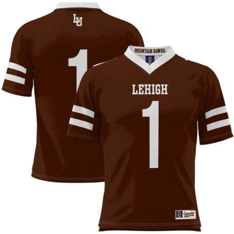 #1 Lehigh Mountain Hawks GameDay Greats Football Jersey - Brown - Front View