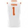 #1 Clemson Tigers GameDay Greats Unisex Lightweight Basketball Jersey - White - Detail View