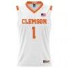 #1 Clemson Tigers GameDay Greats Unisex Lightweight Basketball Jersey - White - Side View