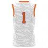 #1 Clemson Tigers GameDay Greats Youth Tiger Print Lightweight Basketball Jersey - White - Detail View