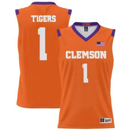 #1 Clemson Tigers GameDay Greats Youth Lightweight Basketball Jersey - Orange - Front View