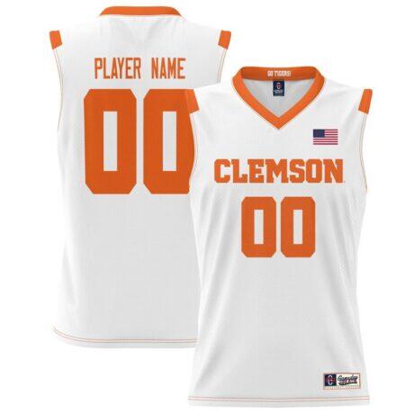 Clemson Tigers GameDay Greats Youth NIL Pick-A-Player Lightweight Men's Basketball Jersey - White - Front View