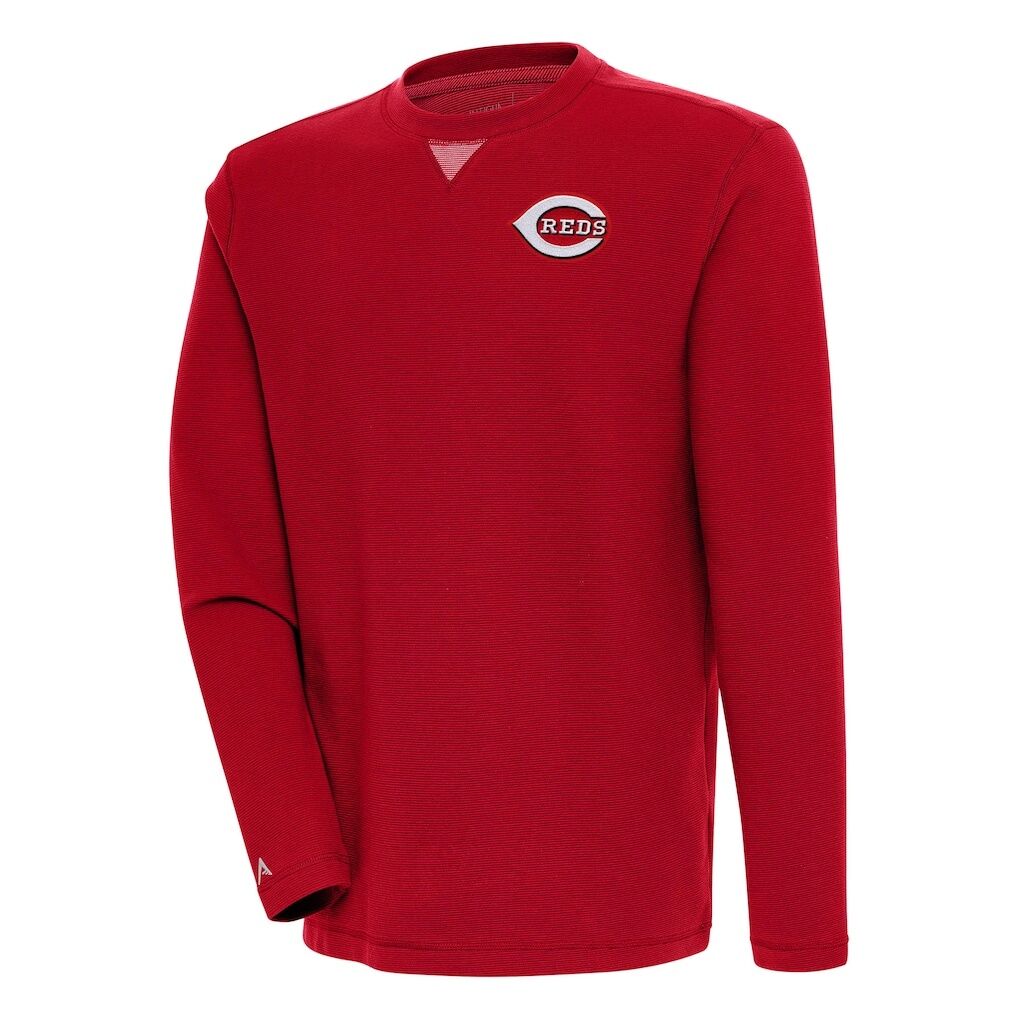 Cincinnati Reds Antigua Flier Bunker Pullover Sweatshirt