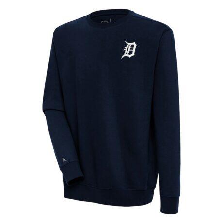Detroit Tigers Antigua Victory Pullover Sweatshirt - Navy - Front View